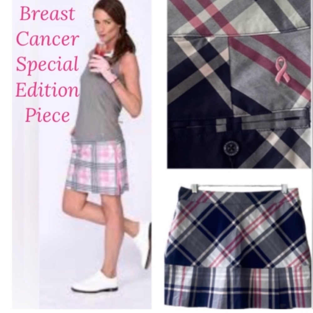 Golf Tennis Skort Skirt Limited Edition Embroidered Breast Cancer Emblem Size 10 - Picture 4 of 16